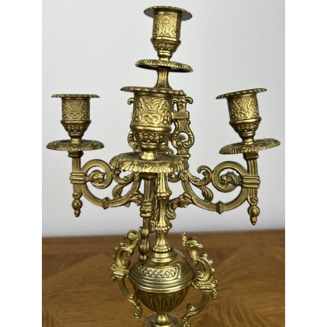 Vintage French Style Ornate Candleholders, Set of 2 For Sale - Image 12 of 16