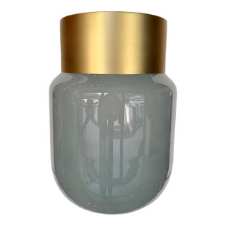 Mercana Green and Brass Vase For Sale