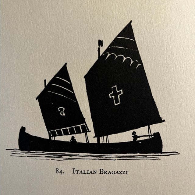 Illustration 1929 Italian Bragazzi Ship Silhouette Print For Sale - Image 3 of 3