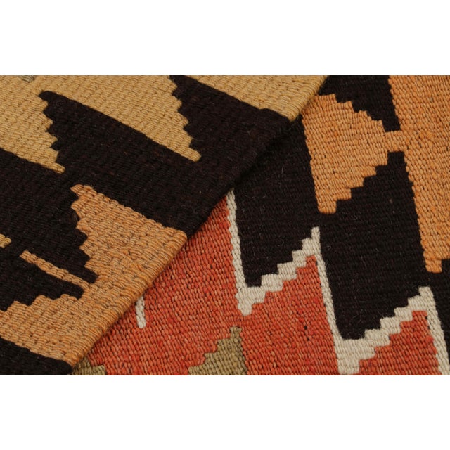 Textile Vintage Mid-Century Malatya Geometric Green and Burgundy Red Wool Kilim Rug For Sale - Image 7 of 7