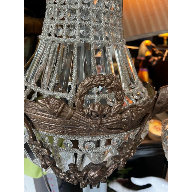 1970s Bronze and Crystal Deer Head Stag Sconce For Sale - Image 4 of 5