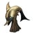 Large midcentury brass sculpture of a jumping dolphin.