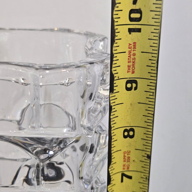 Cubist Geometric Bubble Art Deco Style Glass Vase Unmarked 9.5x4.5 For Sale In Minneapolis - Image 6 of 7