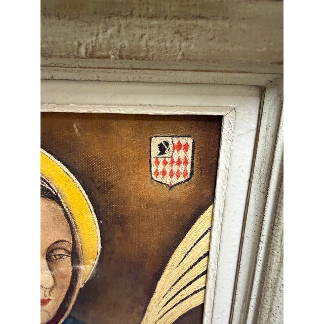 Realism Vintage Madeleine Siesi Religious Saint Painting Canvas European France For Sale - Image 3 of 6