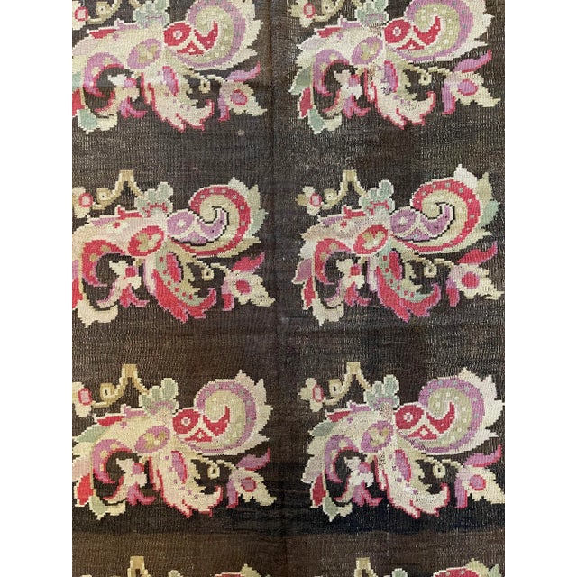 Antique Kilim Stylish Runner Floral Rug 12'6'' X 5'3''