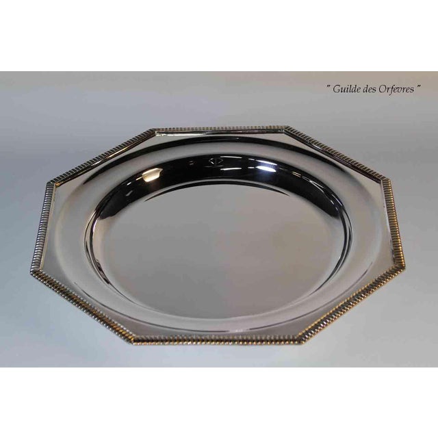 1970’s Vintage/New Silverplate Octagonal Round Platter With Gadroon Applied Border For Sale - Image 4 of 14