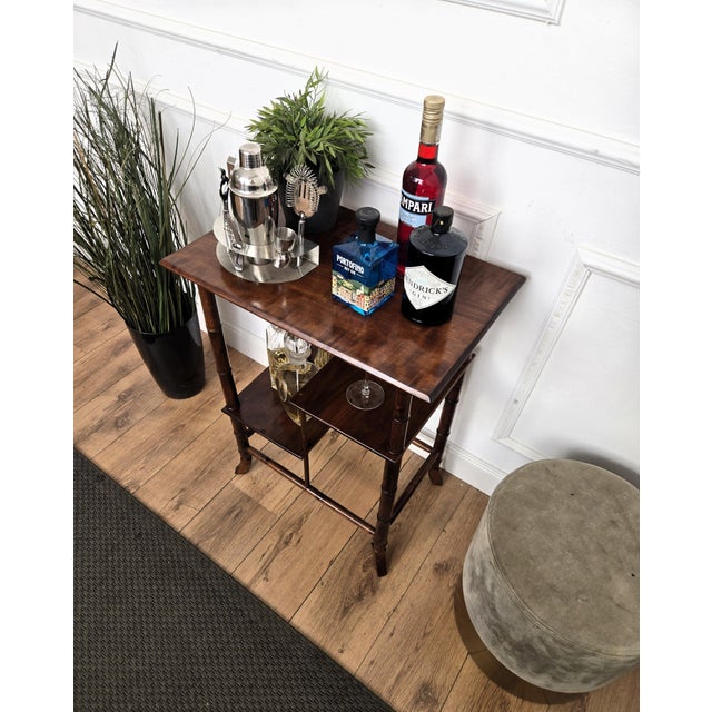 1960s Mid-Century Italian Faux Bamboo Wooden Dry Bar Cabinet Table, 1960s For Sale - Image 5 of 9