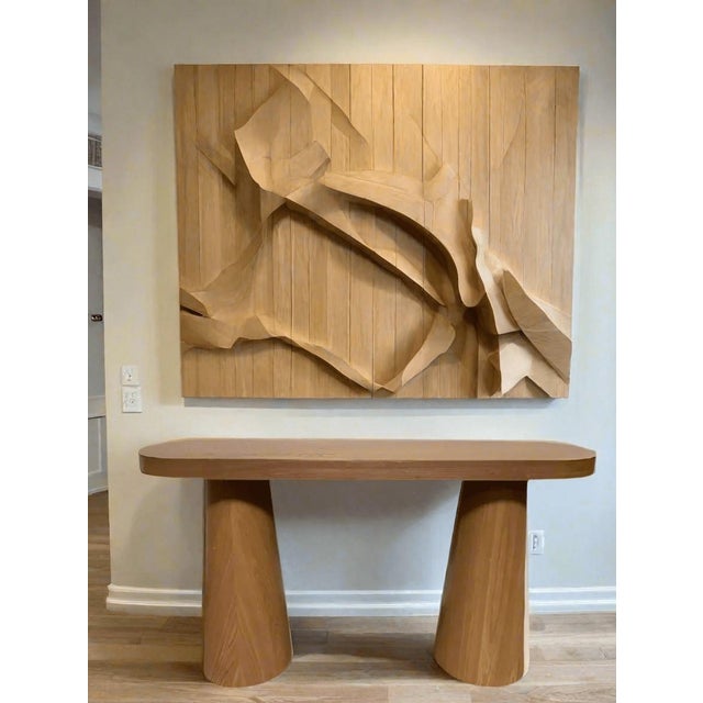 Bring timeless elegance and modern craftsmanship into your home with this Honey Oak Console Table. Designed with smooth...