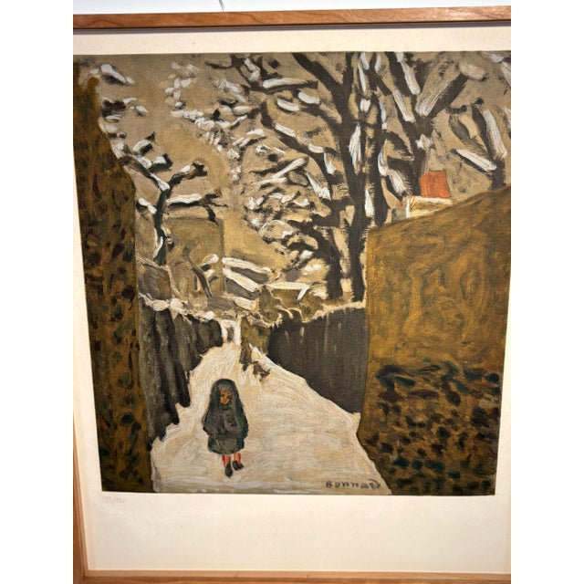 After Pierre Bonnard, Snowy Landscape, Child with Hood, Mid-20th Century, Lithograph For Sale - Image 12 of 16
