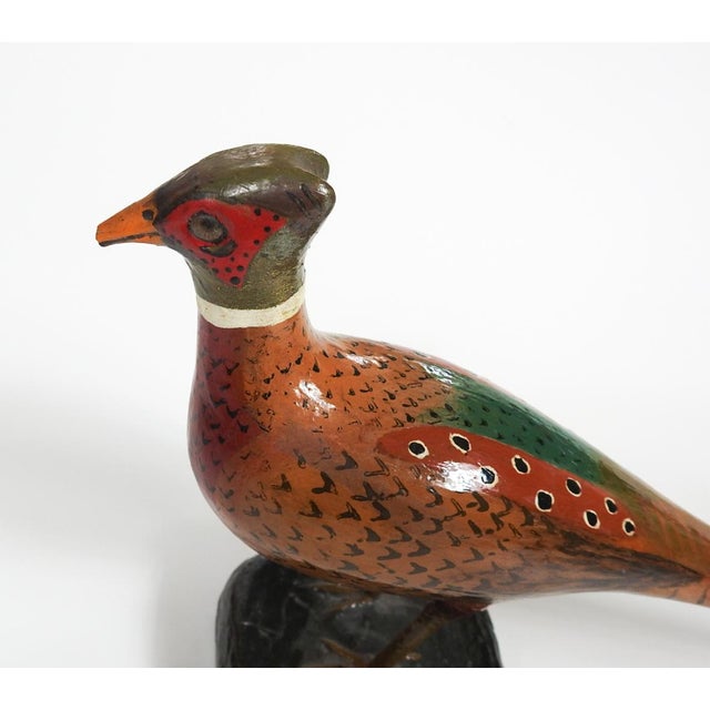 Early 20th Century Folk Art Pheasant Carvings - A Pair For Sale In Seattle - Image 6 of 14