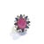 Baroque Bochic "Capri" Ruby, Tanzanite & White Topaz Cocktail Ring In 18K Gold & Silver For Sale - Image 3 of 12