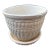 White McCoy Planter With a Beaded and Dot Design For Sale