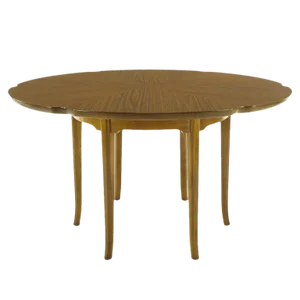 Six-Leg Mahogany Game Table With Hexafoil Top