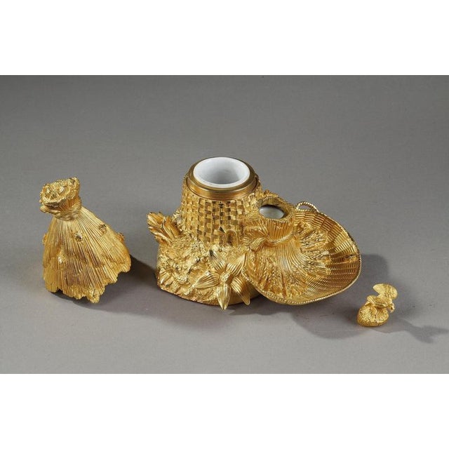 Antique Gilt Bronze Inkwell, 1820 For Sale - Image 6 of 18