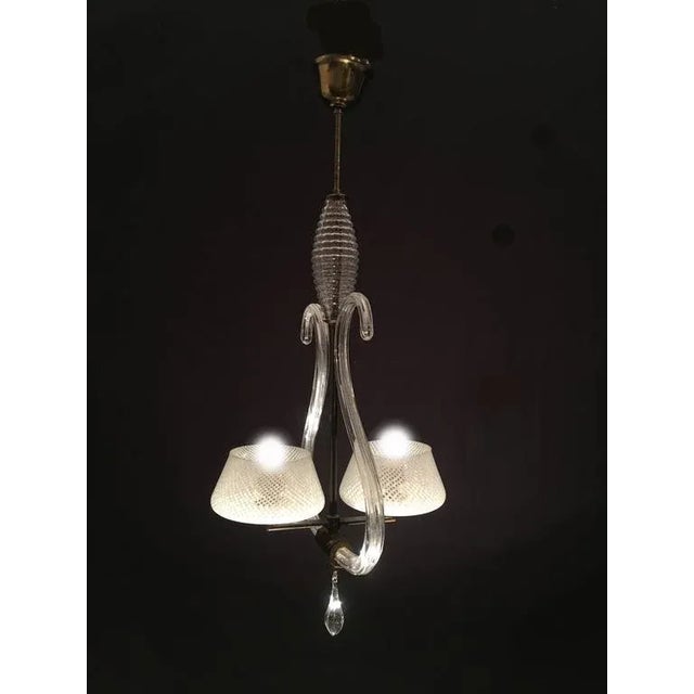 Metal Murano Reticello Chandelier, 1940s For Sale - Image 7 of 9