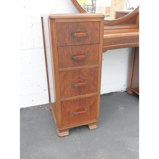 1920s Art Deco Vanity Makeup Table With Bakelite Handles 6580 For Sale - Image 15 of 18