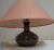 Vintage German Table Lamp with Handmade Ceramic Base from Thoms and Original Salmon-Colored Fabric Shade, 1980s For Sale - Image 4 of 10