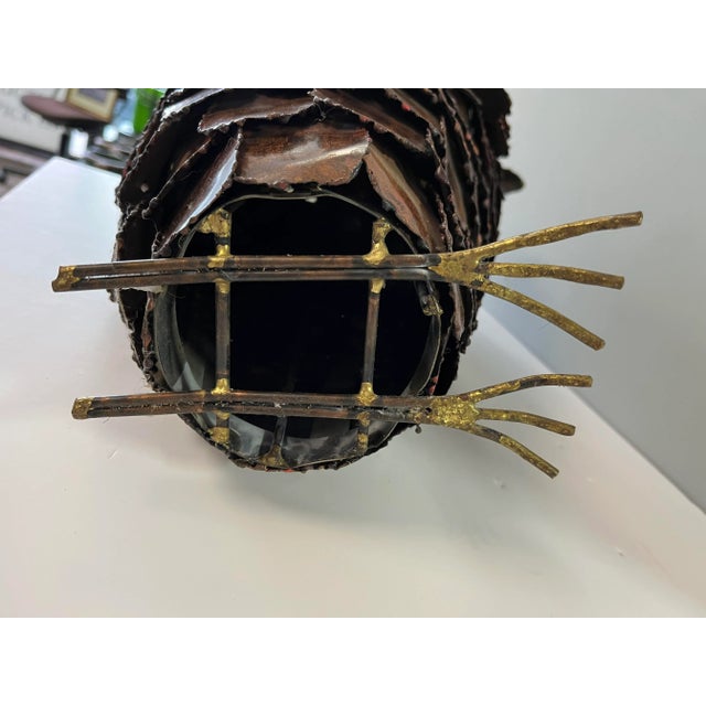 Late 20th Century Copper and Brass Owl Sculpture For Sale - Image 9 of 10