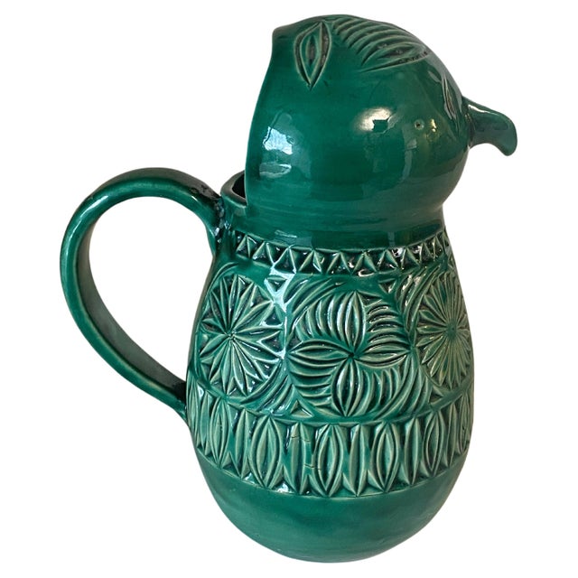 English Majolica Green Bird Jug, 1960 For Sale - Image 14 of 14