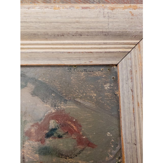 Gray Mid-Century Modern Abstract Impressionist Painting of a Reclining Lady For Sale - Image 8 of 12