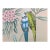 Hand-Painted Wallpaper Sample | Chinoiserie Parrots & Pink Flowers | Luxury Bird Wallcovering Panel For Sale