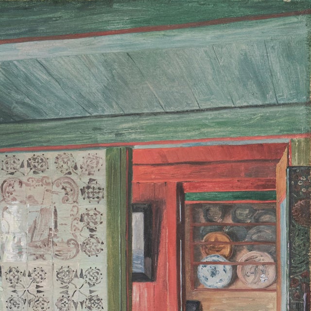 Teal 'A Quiet Afternoon' by Robert Panitzsch, 1920, Sunlit Danish Interior, Berlin Academy of Arts, Benezit For Sale - Image 8 of 11