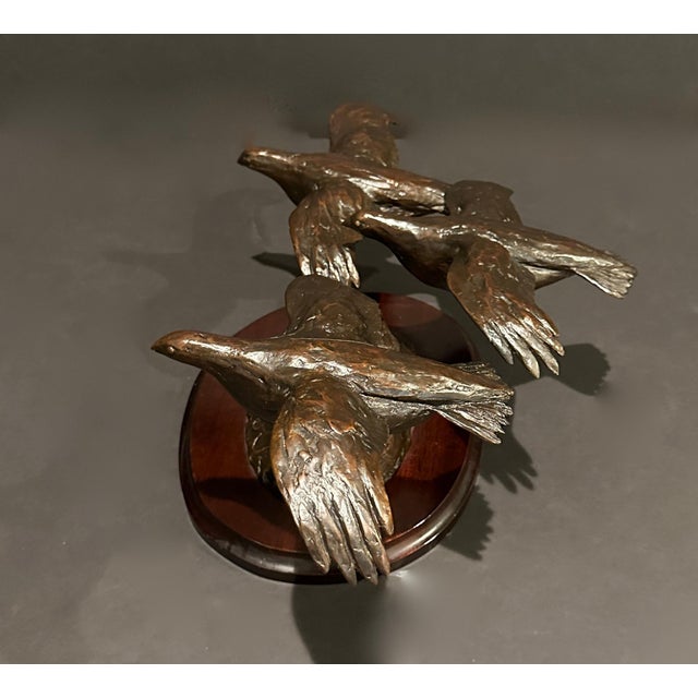1990s 1990s Bronze Group Birds In Flight By Jane Barnes For Sale - Image 5 of 6