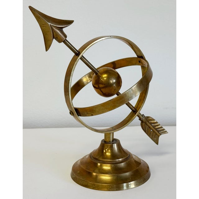 Figurative Vintage Brass Armillary Sundial Sphere For Sale - Image 3 of 9
