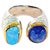 Bochic"Capri" Vintage Opal & Blue Sapphire Cocktail Ring 18k Gold & Silver For Sale - Image 10 of 18