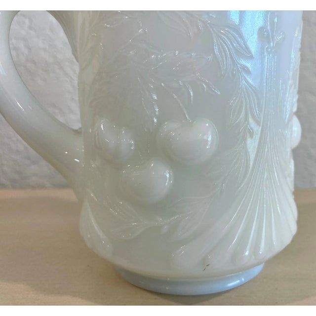 Mid 20th-Century Wreathed Cherry Milk Glass Creamer by l.g. Wright Glass For Sale - Image 11 of 13