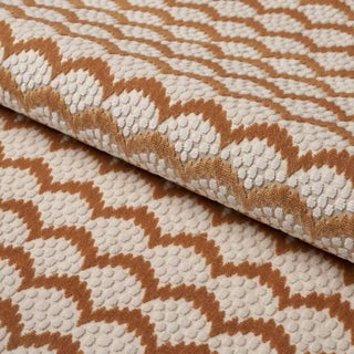 Schumacher x Neisha Crosland Pollen Cut Velvet Fabric in Ochre For Sale