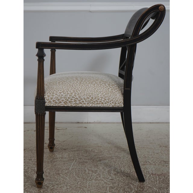 Chinoiserie Interior Crafts Black & Gold Chinoiserie Arm Chair For Sale - Image 3 of 18