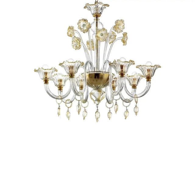 Romantic Murano Glass Chandelier with Floral Accents by Simoeng for Simoeng For Sale - Image 4 of 8