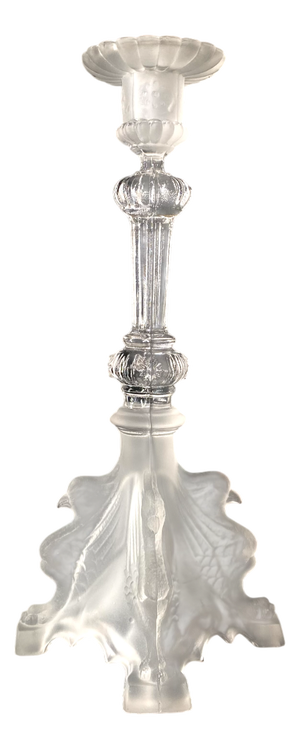 Crystal Griffon Candlestick from Val Saint Lambert, Belgium, 1920s