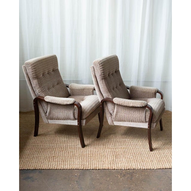 Wood 1960s Danish Beech Lounge Chairs - A Pair For Sale - Image 7 of 14
