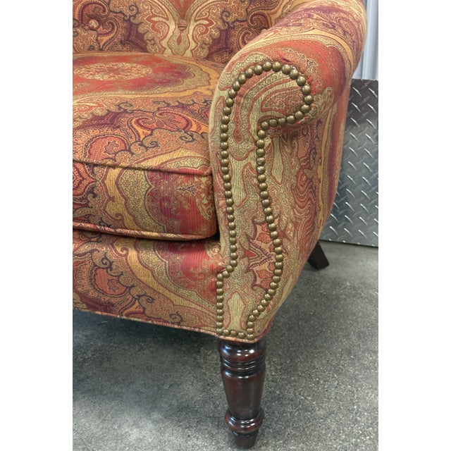 Textile Greenbaum Interiors Upholstered Lounge Chair With Ottoman For Sale - Image 7 of 9