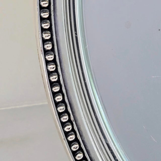 Vintage Prill Silver Co. 12" Silverplate Gallery Tray With Lion Crest, Beaded Rim & Paw Feet For Sale In Dallas - Image 6 of 8