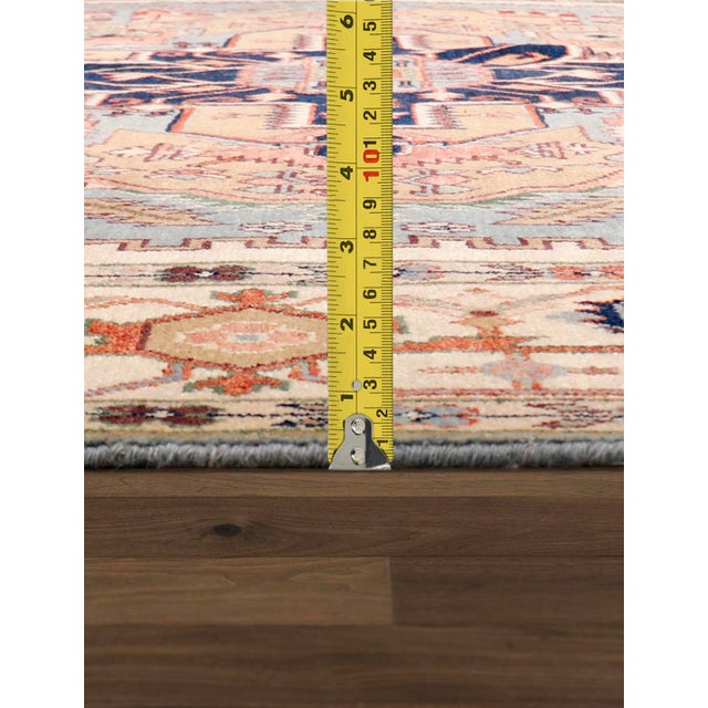 2020s Serapi Wool L. Blue Area Rug- 9' 0'' X 12' 2'' For Sale - Image 5 of 6