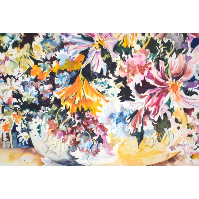 Spring Bouquet, Large-Scale Vintage Floral Watercolor Still Life by Royce Thyberg Gordon For Sale - Image 4 of 8