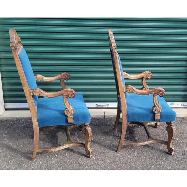 Gothic Early 20th Century French Gothic Style Throne Chairs For Sale - Image 3 of 10
