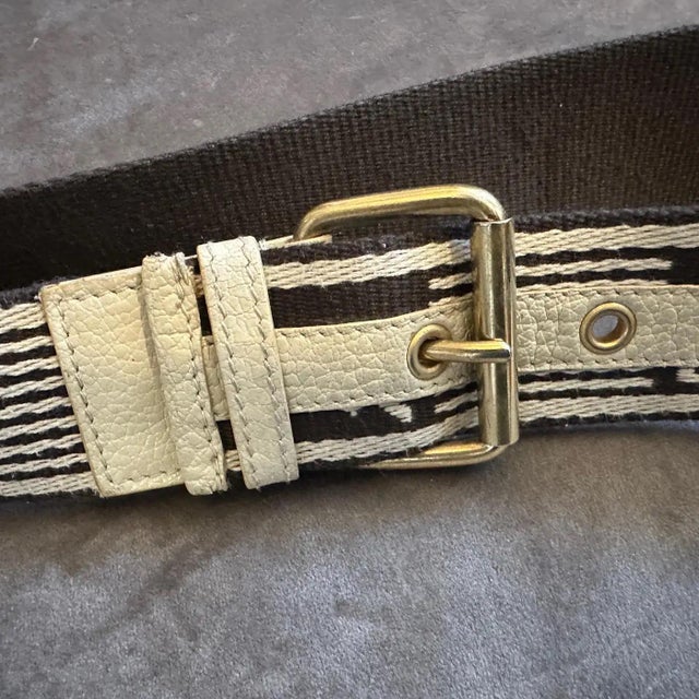 1990s Vintage Fabric and Leather Logo Pouch by Yves Saint Laurent For Sale - Image 13 of 16