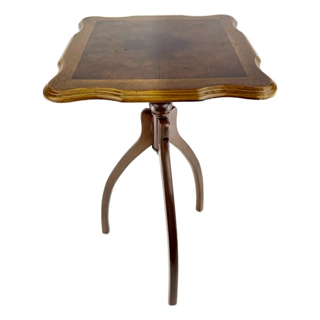 Vintage r.a. Importing Co. Burl Wood Tripod Drinks Table For Sale