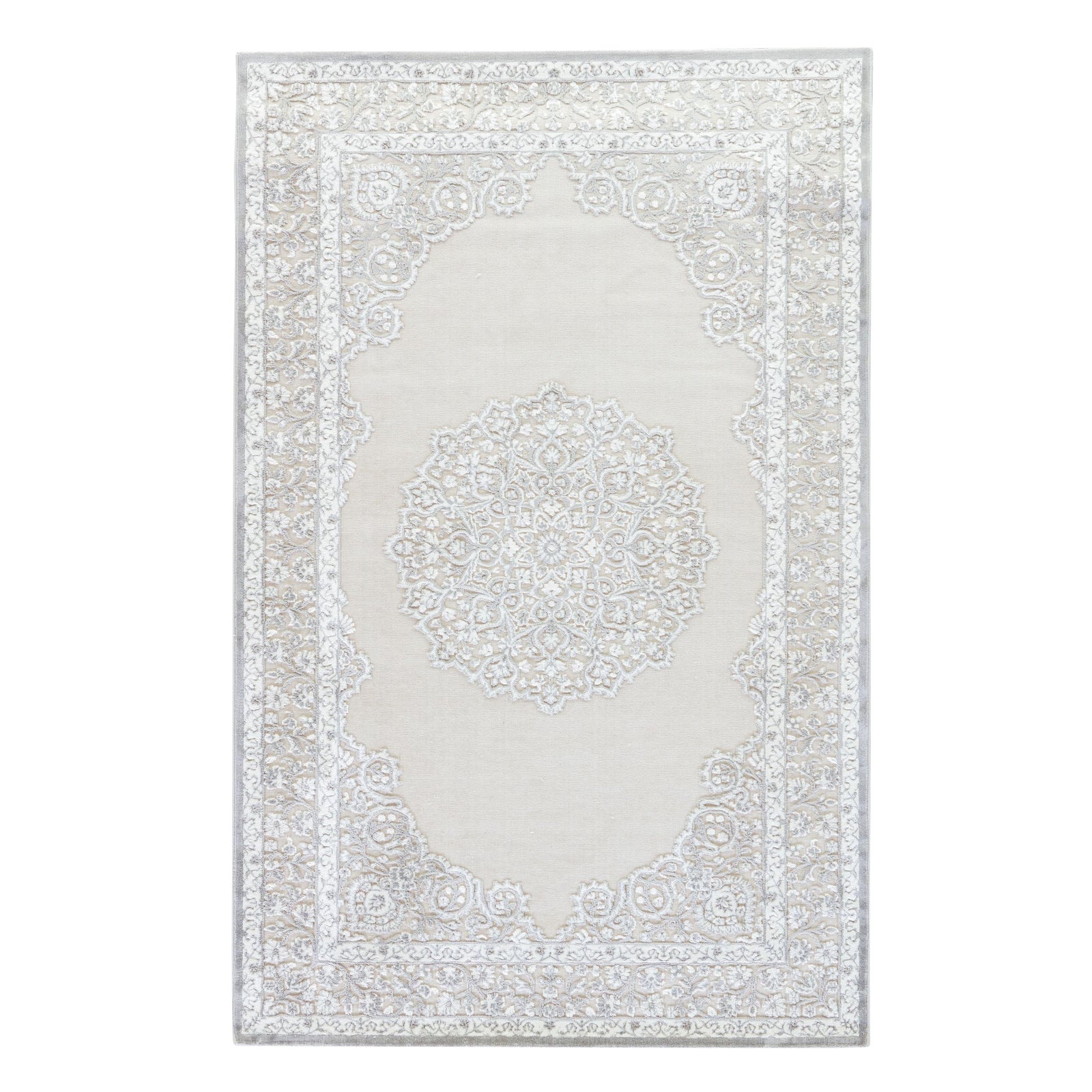 Jaipur Living Malo Medallion Gray White Area Rug 9 X 12