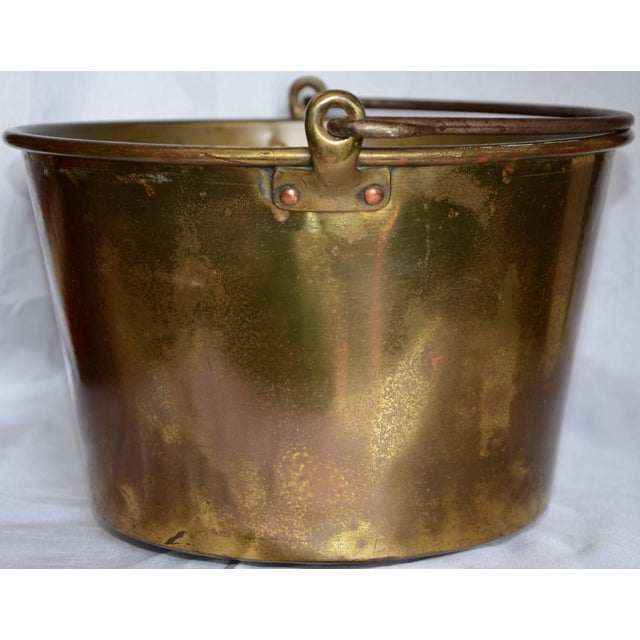 Midcentury Brass Bucket With Handle From France For Sale - Image 4 of 8