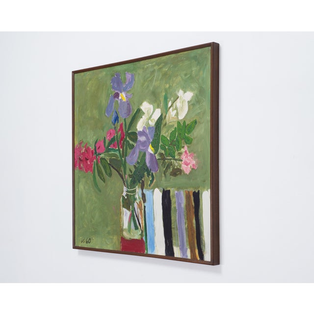 Mid 20th Century "Still Life With Flowers" Painting by Bryan Wilson 3 Ft. 1960 For Sale - Image 5 of 18