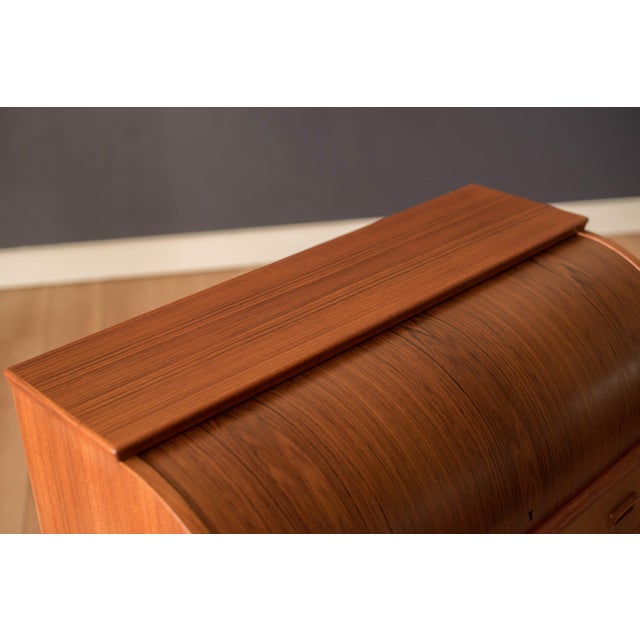 Mid Century Modern Scandinavian Teak Secretary Desk For Sale - Image 11 of 17