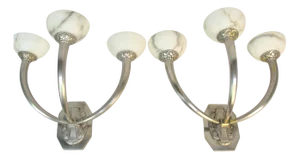 Art Deco Wall Lights by George & Eugéne Capon, 1920s, Set of 2