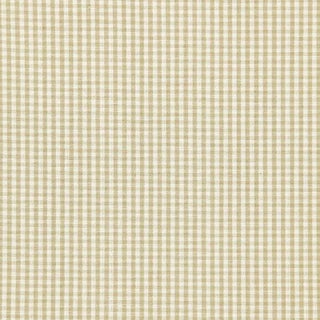 Schumacher Barnet Cotton Check Fabric in Flax For Sale