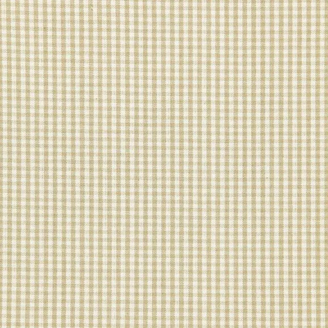 Schumacher Barnet Cotton Check Fabric in Flax For Sale