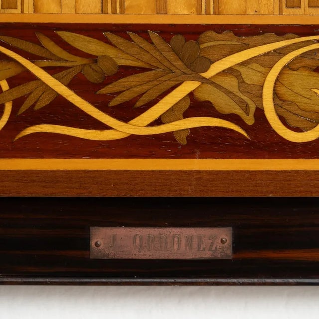 Gold J. Ordoñez, Gaudí's Sagrada Familia, 1980s, Marquetry Wood Artwork For Sale - Image 8 of 11